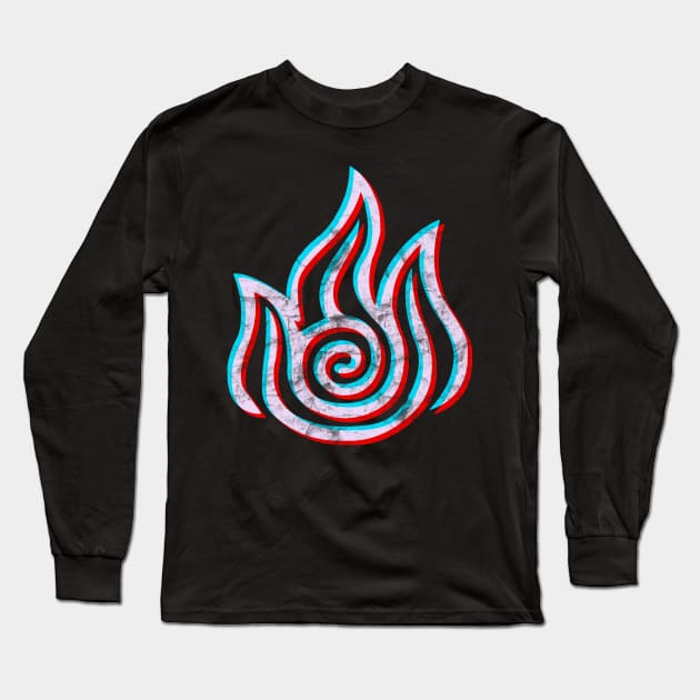 Avatar the Last Airbender Fire Nation Symbol 3D Long Sleeve T-Shirt by Tatted_and_Tired